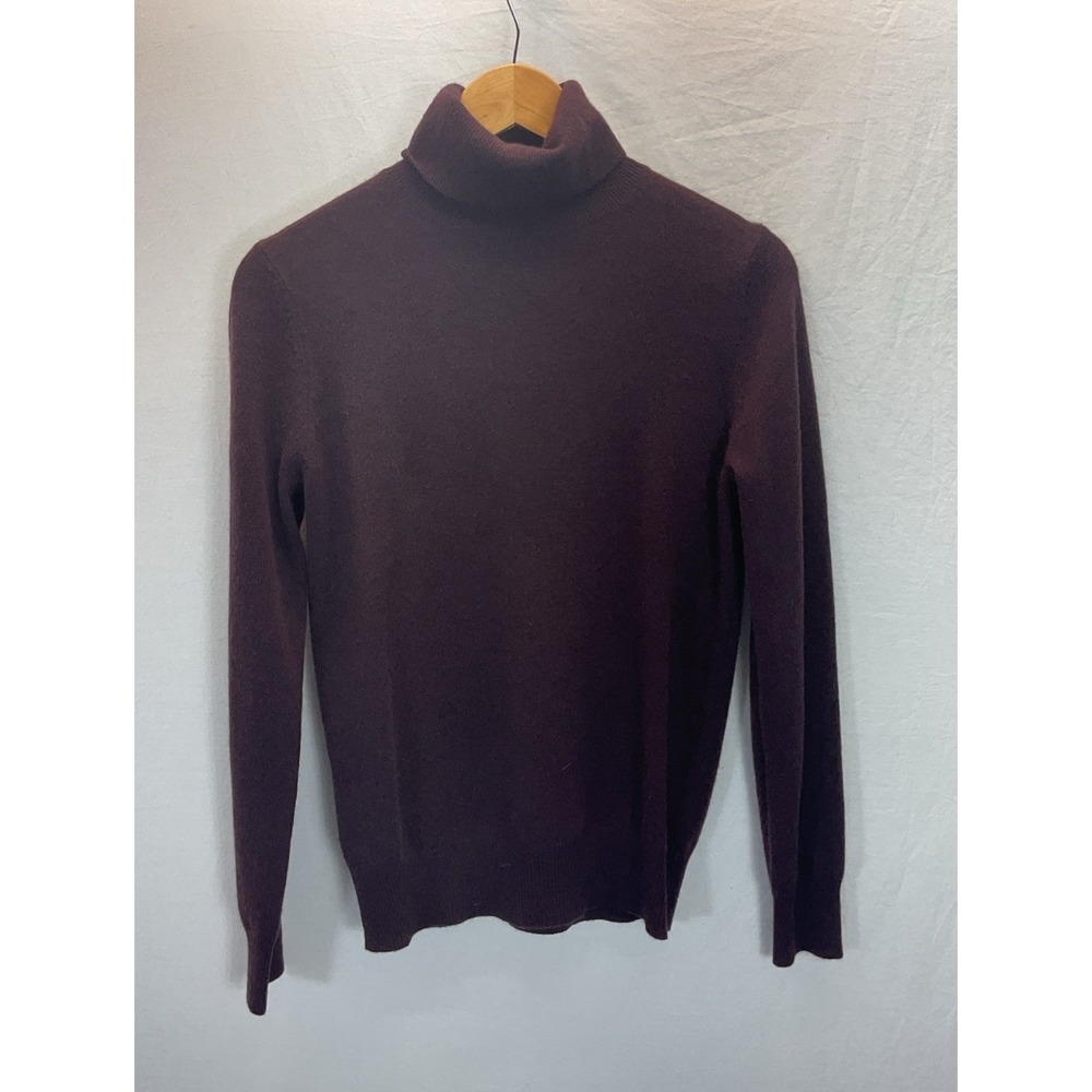 NEW NEIMAN MARCUS Eggplant 100% CASHMERE Turtleneck Sweater‎ Size MD Women